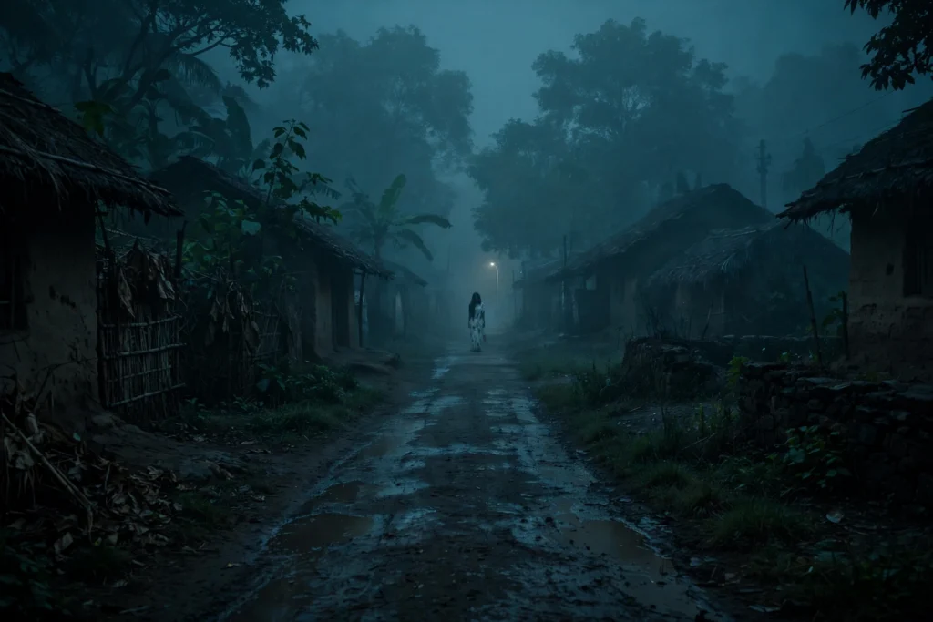 AI horror ghost video prompts hindi – aaina mein bhoot, safed saree aur haveli wale scary reels