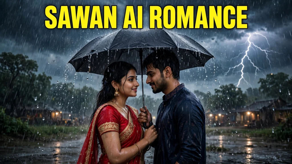 Sawan monsoon romance AI video prompts – featured image