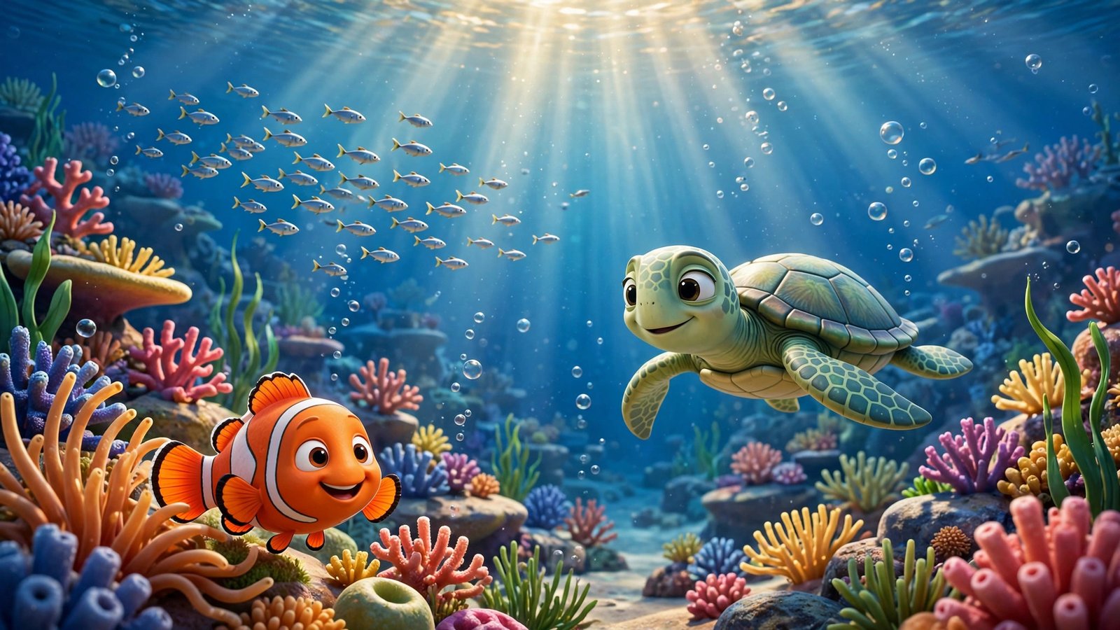 Cute Underwater Cartoon World, AI preview