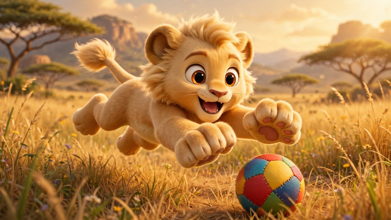 Lion Cub Playing, AI preview
