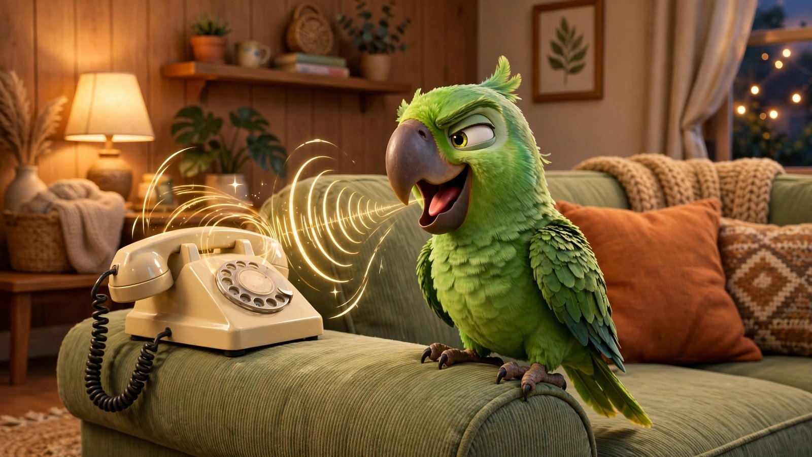 Parrot Mimicking Phone Ring, AI preview