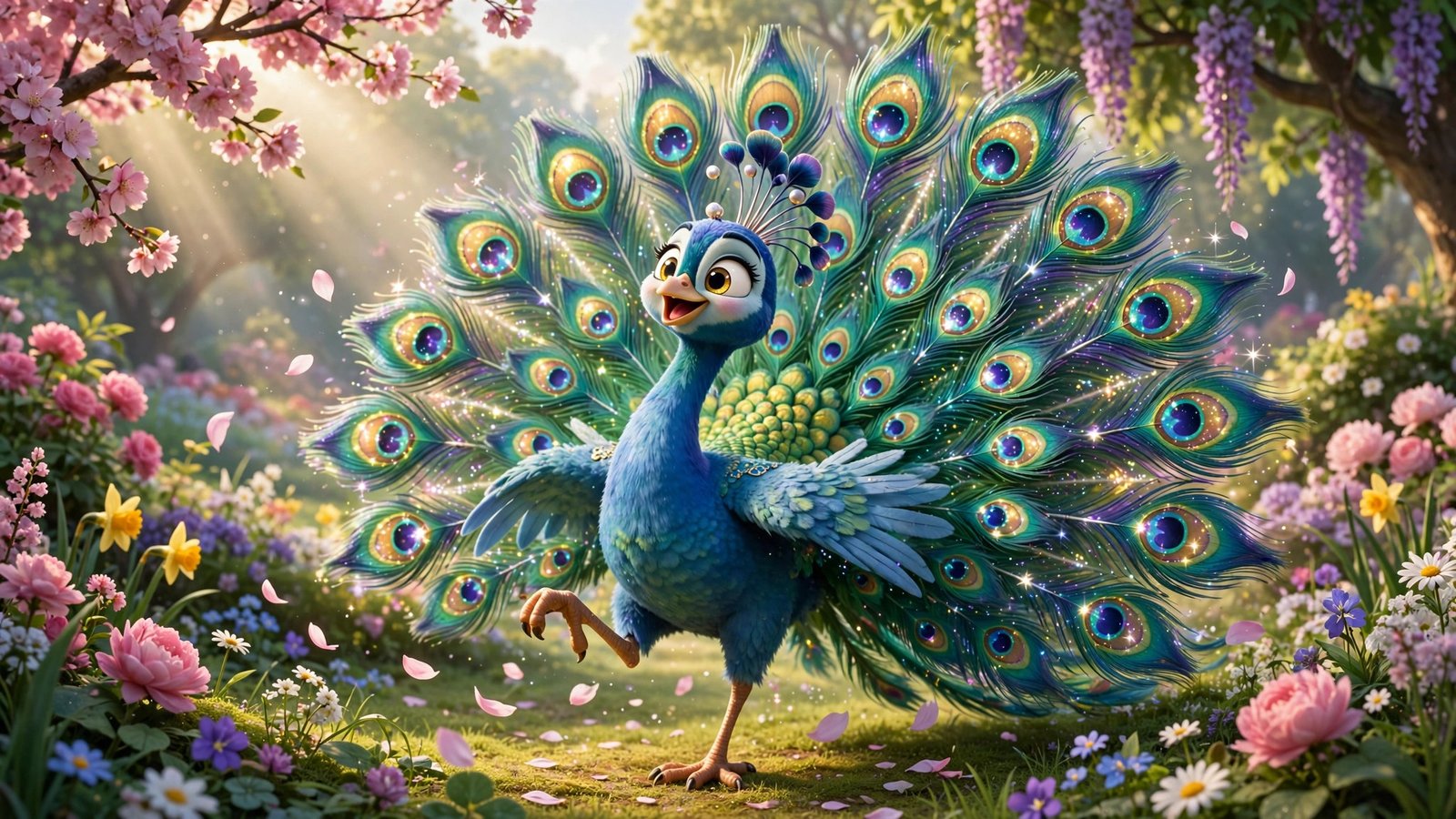 Peacock Dancing, AI preview