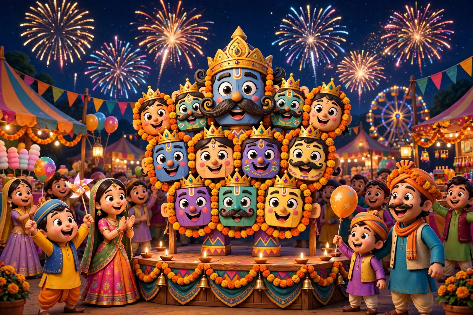 Cartoon Ravan Dahan, AI preview