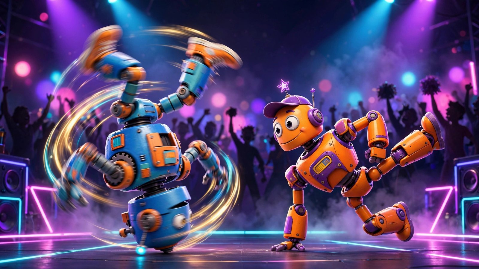 Robot dance battle, AI preview