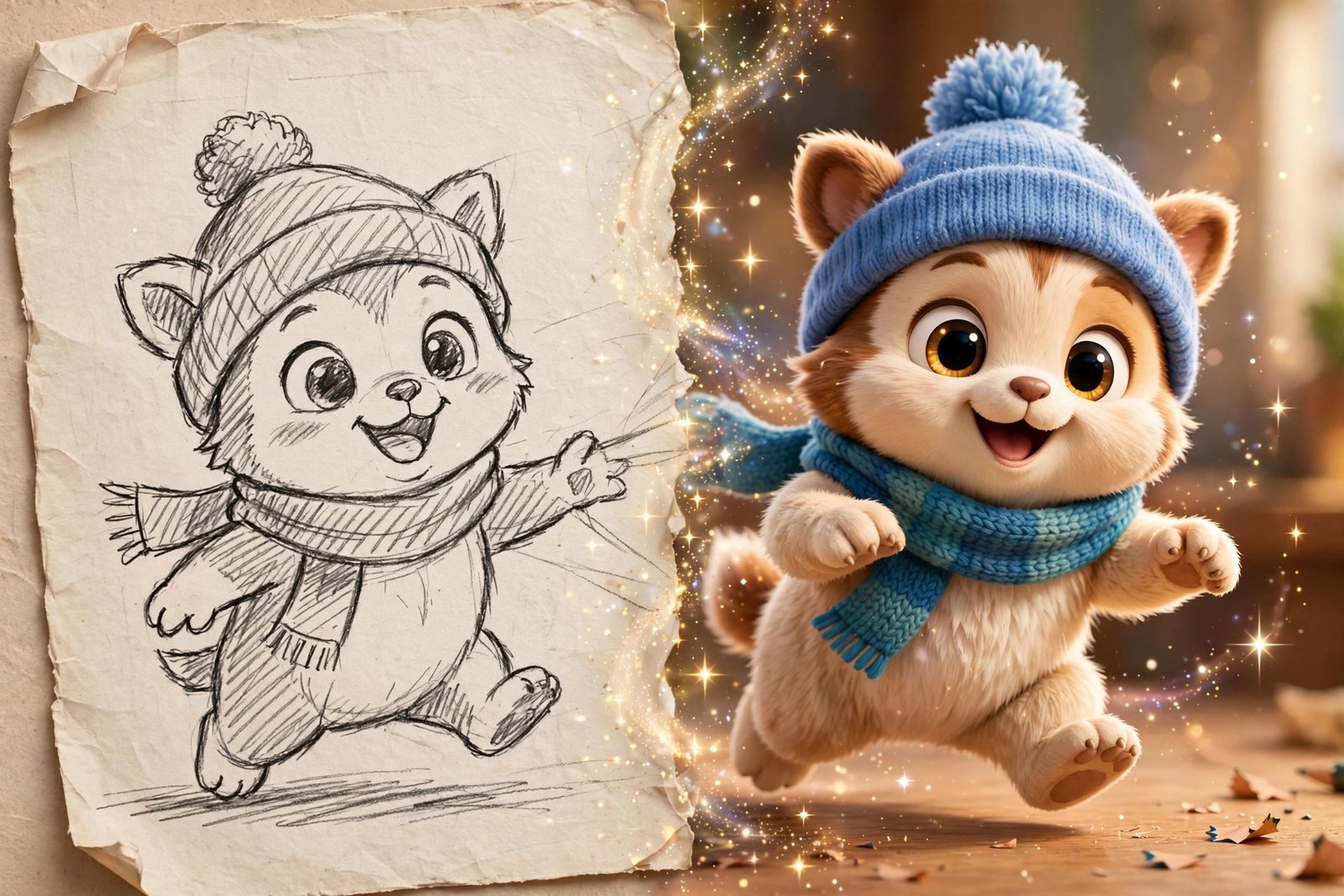 Sketch to 3D transformation, AI preview