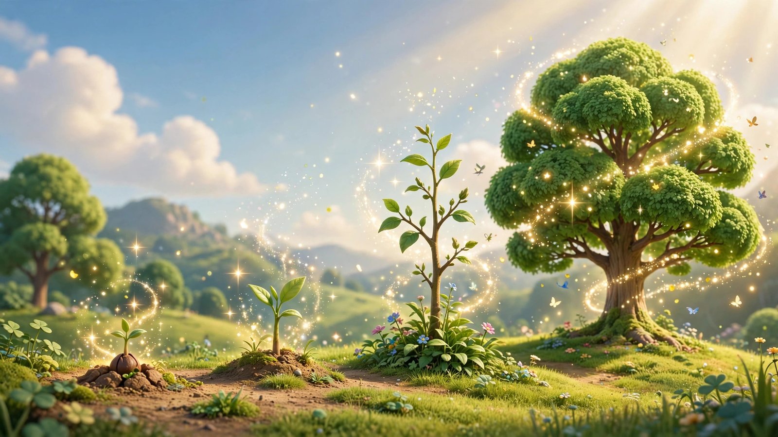 Seed to tree timelapse, AI preview