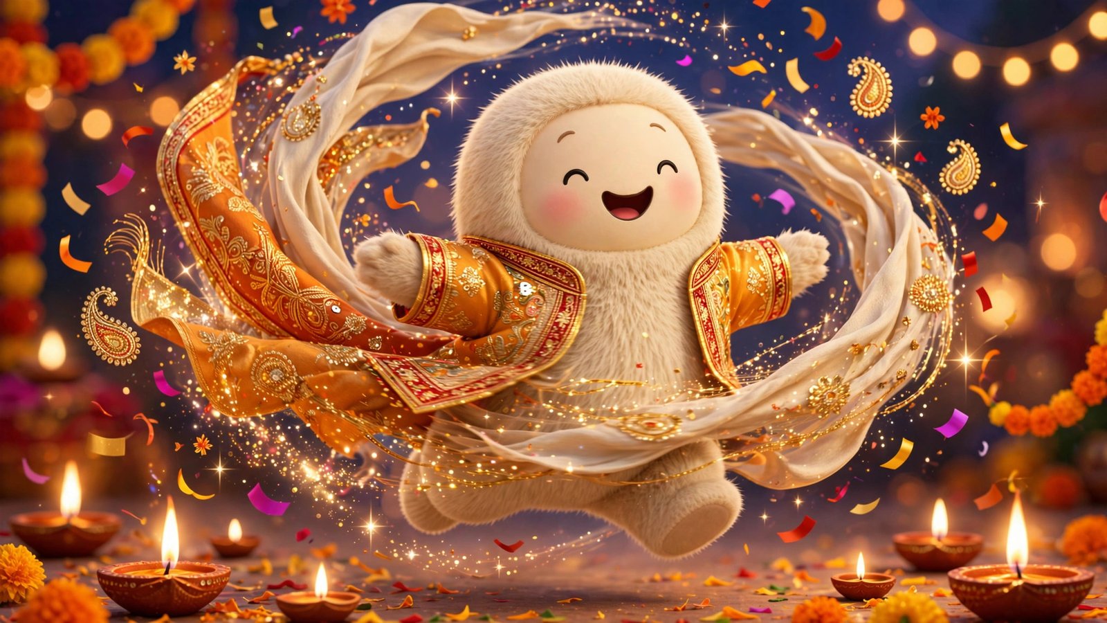 Festive outfit spin, AI preview