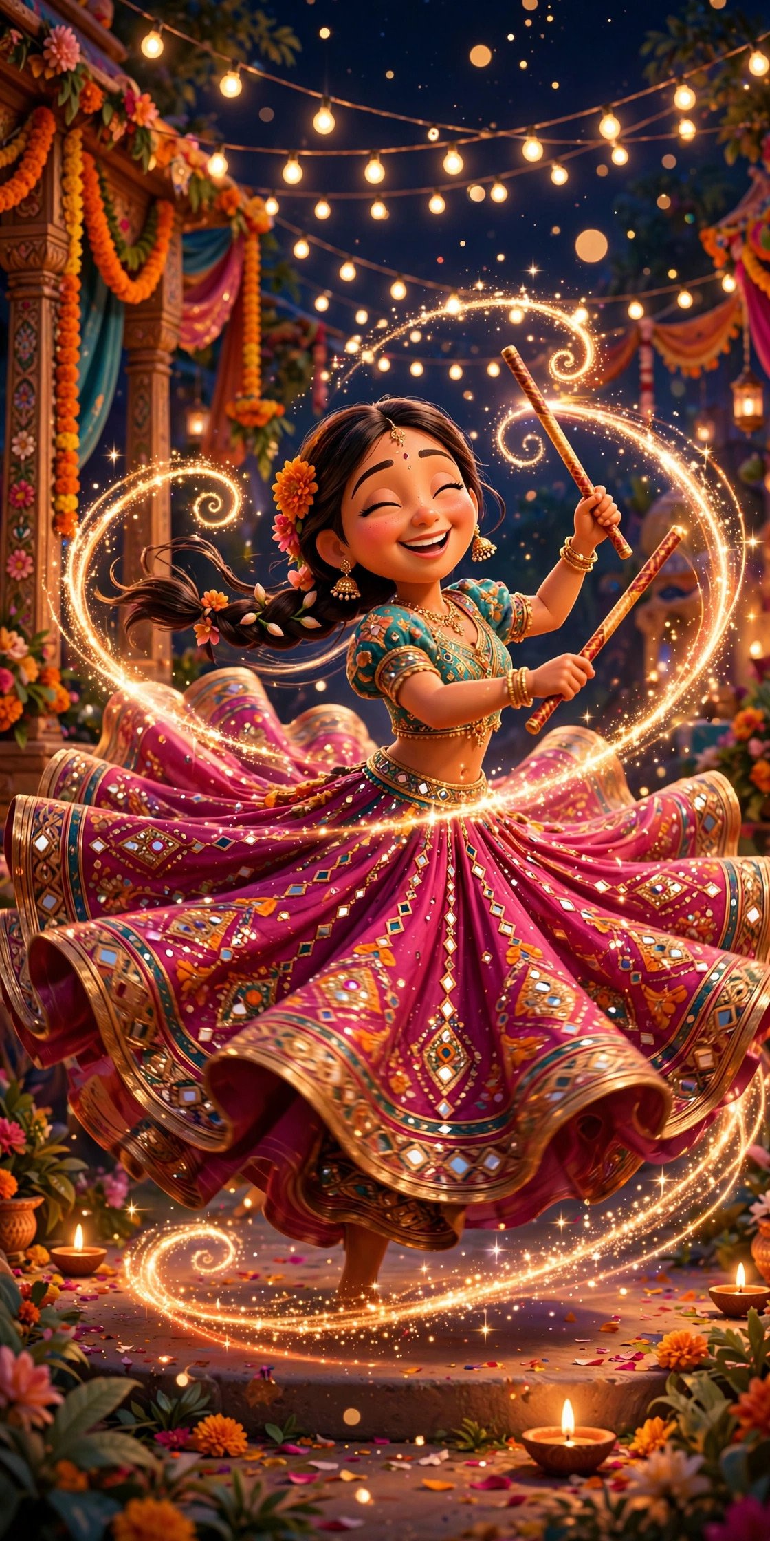 Lehenga Twirl Garba, AI preview
