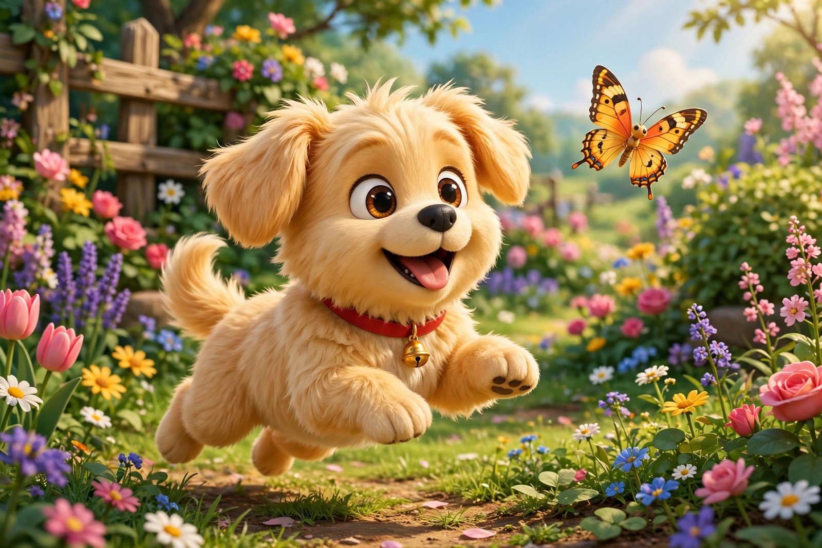 Pyaara 3D puppy garden me, AI preview
