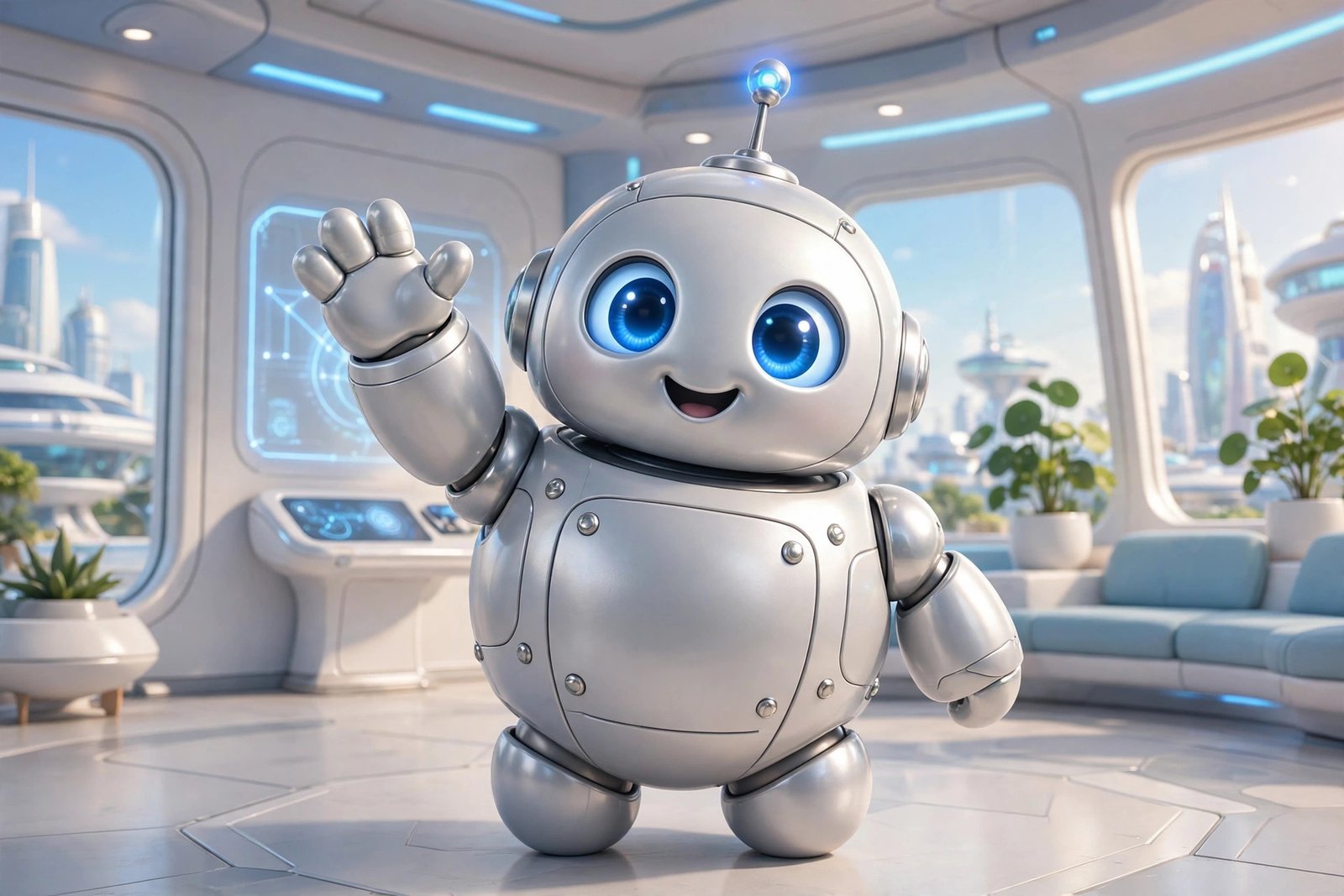 Cute robot namaste karta hua, AI preview