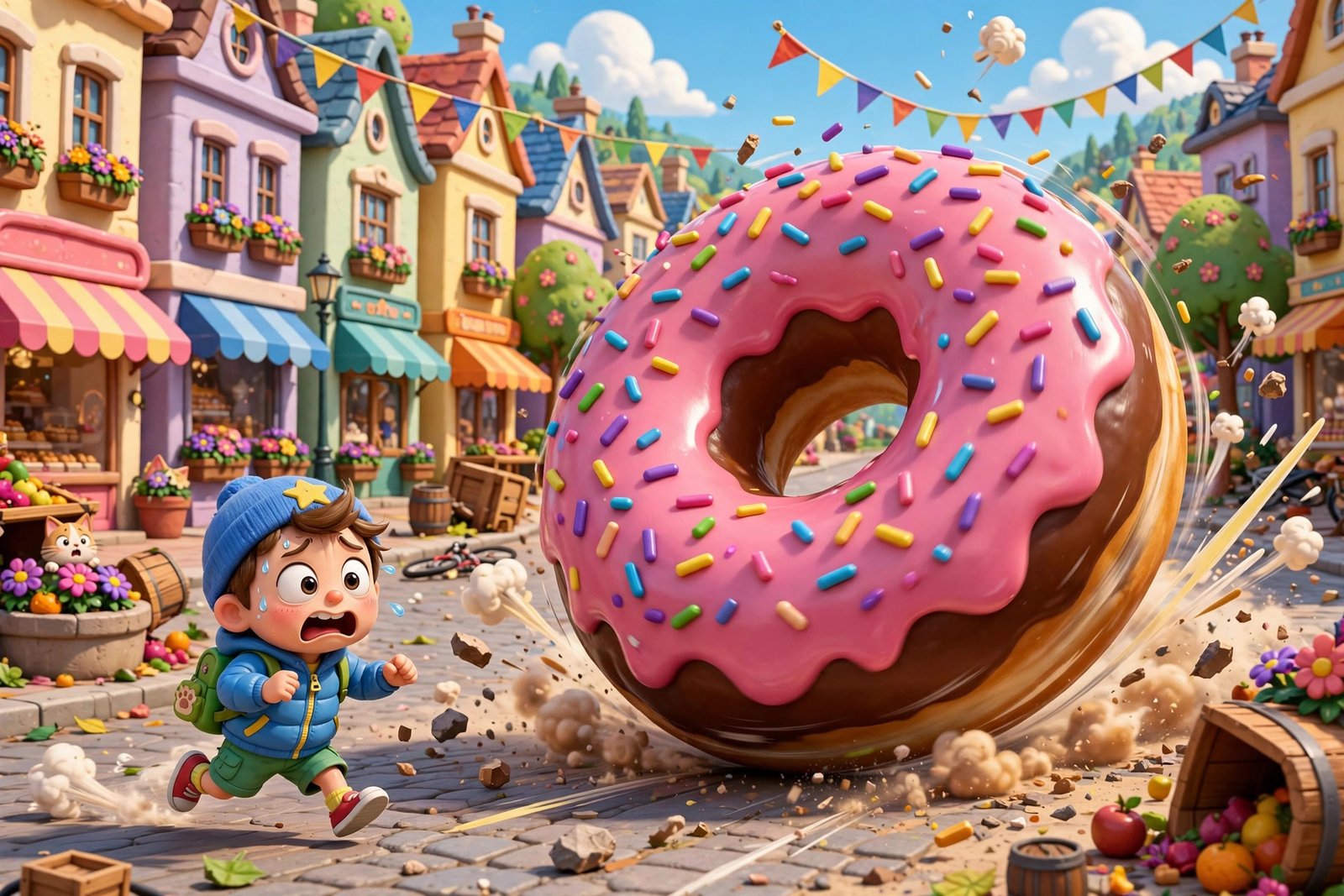 Donut chase shorts, AI preview
