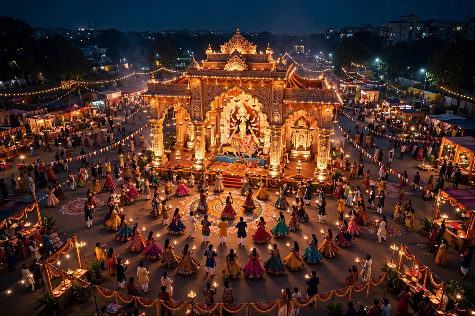 Navratri garba night, AI preview